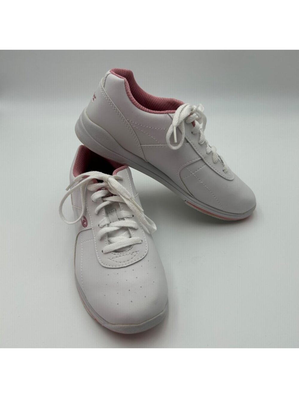Dexter Women's Bowling Shoes RAQUEL III Size 8.5 White & Pink Lace-Up Slide-Rite